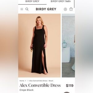 Birdy Grey Alex Convertible Dress in Black Crepe Size Women’s Medium